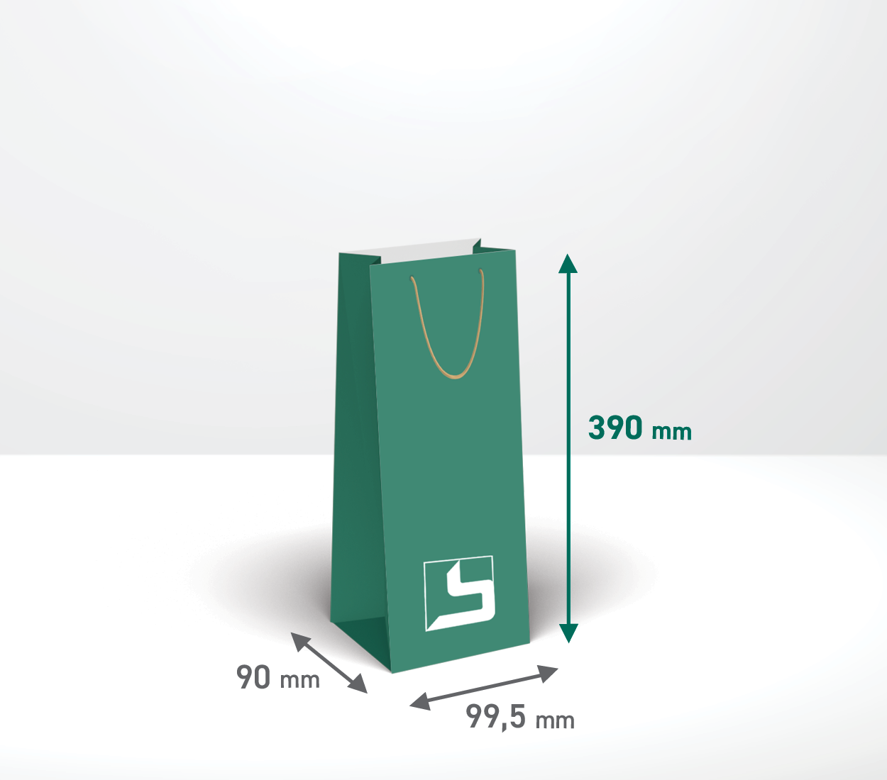 Darilna vrečka za steklenico: 99,5x90x390 mm (4.250-4)